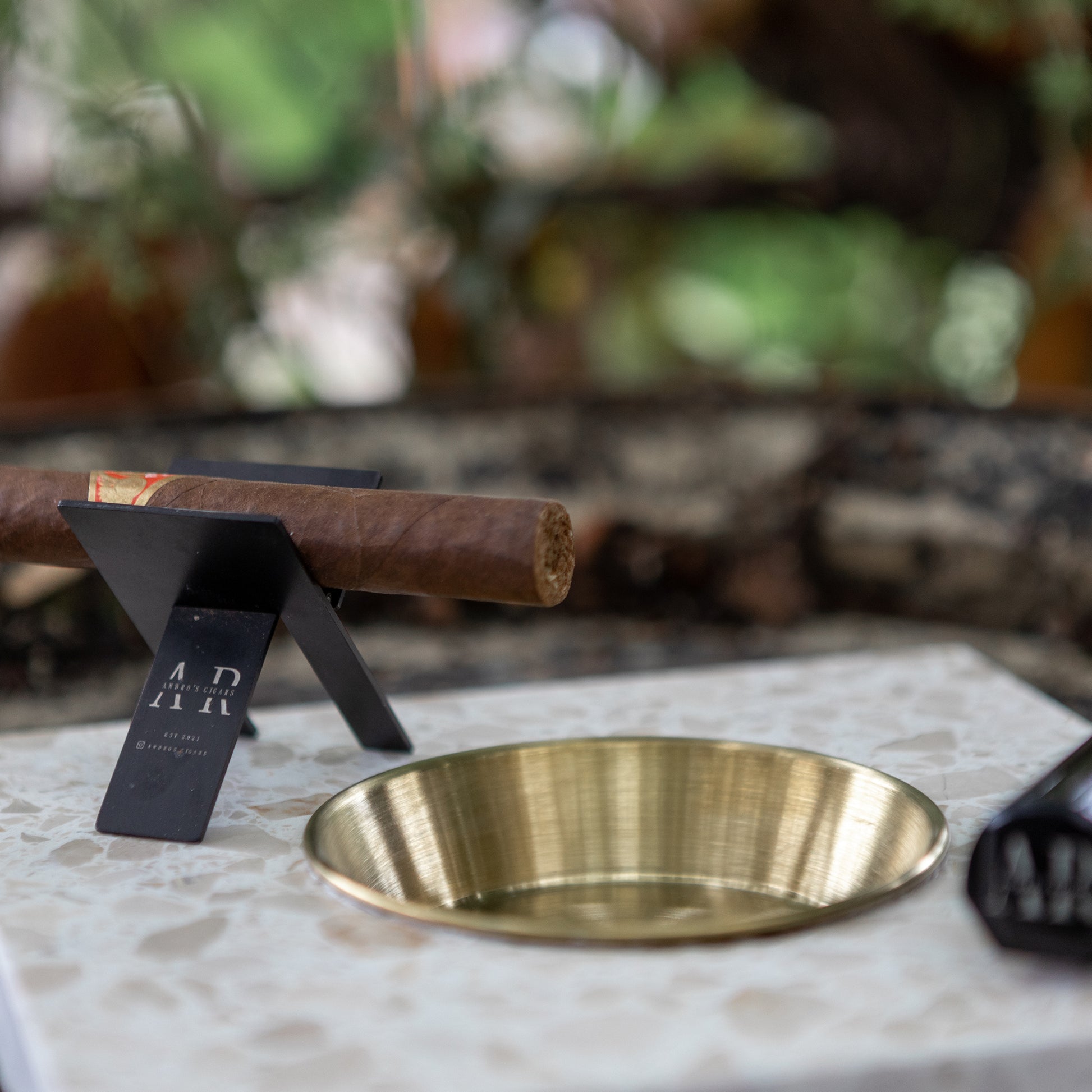 Insieme Homewares terrazzo ashtray handcrafted in Italian stone with a smooth, minimalist design, perfect as a functional piece or styled decor for coffee tables and entertaining spaces