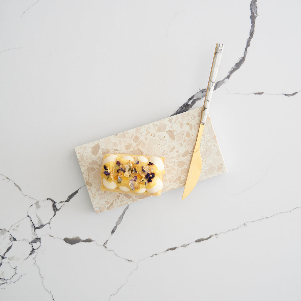 Estate terrazzo small dish designed to brighten styling setups or serve small bites.