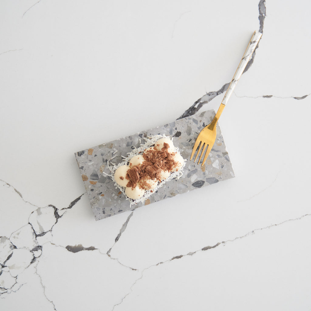 Primavera terrazzo small dish designed to brighten styling setups or serve small bites.
